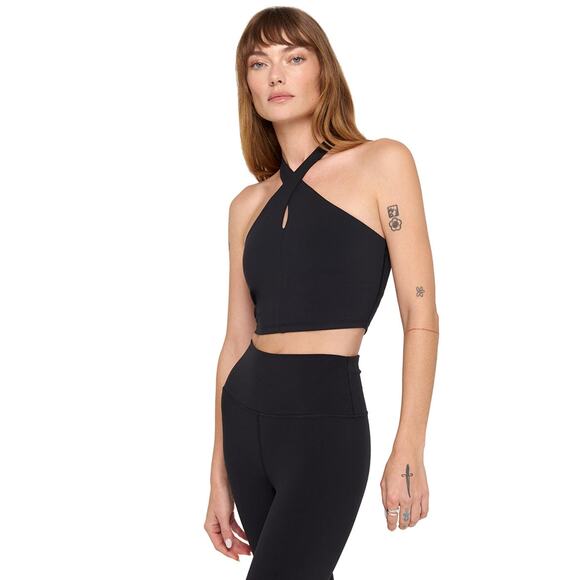 NWT Spiritual Gangster Jules Cross Neck Crop Tank, Black - L - Picture 2 of 7